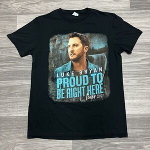 Luke Bryan Band Tee Shirt Mens Medium Black Country Music Tour‎ Tee
